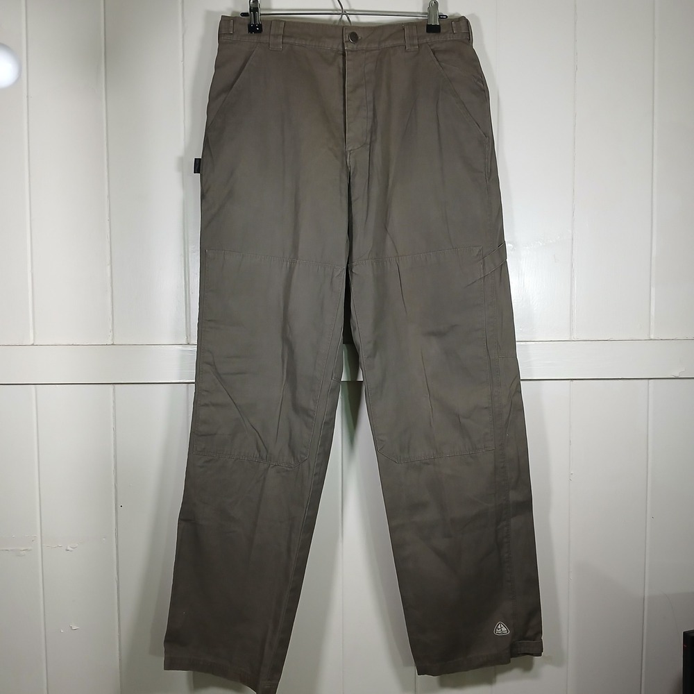 Nike ACG Double Knee Canvas Utility Pants Men 32 Olive Drab Workwear Trousers